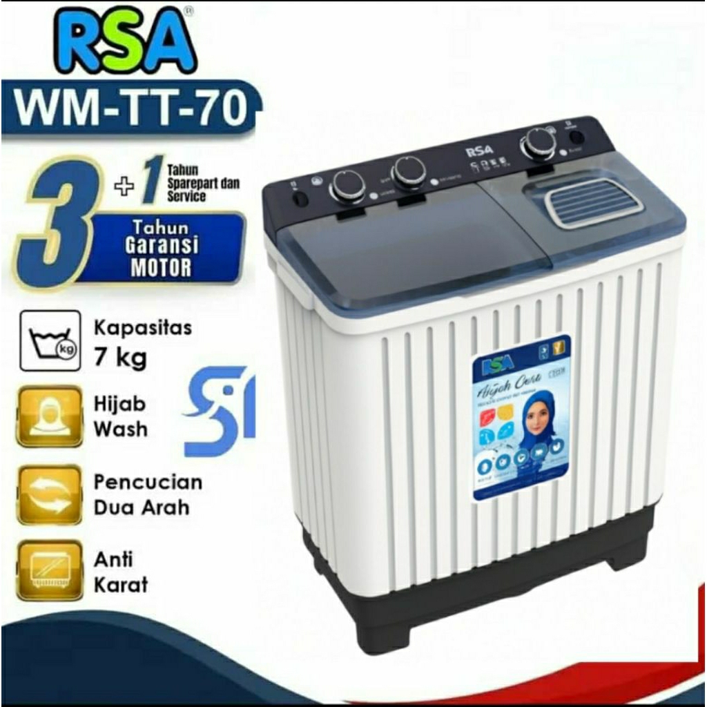 Jual RSA WM-TT-70 Mesin Cuci 2 Tabung 7 Kg Twin Tub Garansi Resmi SNI ...