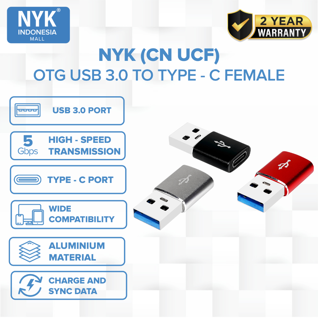 Jual NYK OTG Connector Usb 3.0 Type C Female COD | Shopee Indonesia