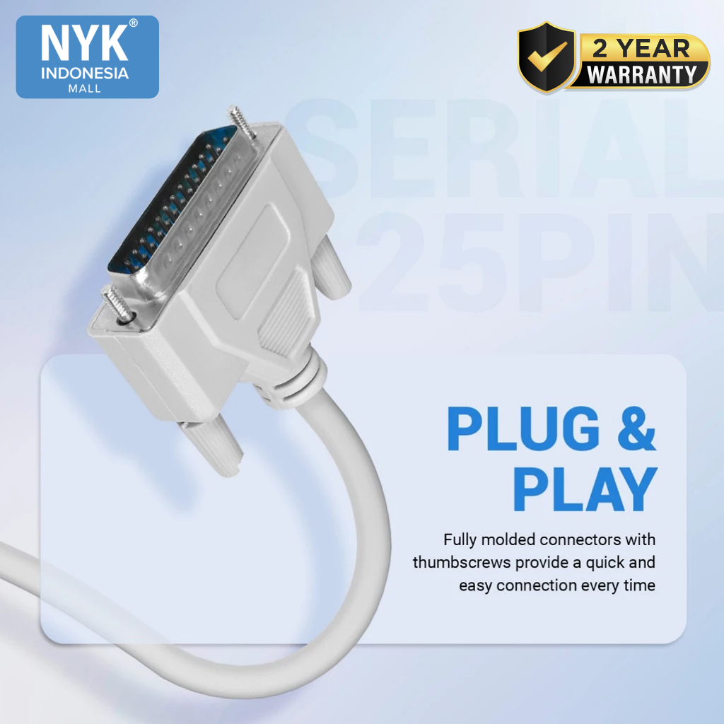 Kabel NYK 1.5 Meter Serial 25 pin Male to Male M-M CS25P (4)