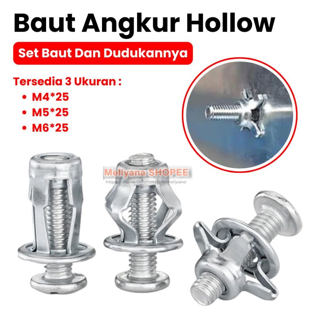 Jual 1Pcs Jack Nut - Rivet Plat Metal Mur Baut Drat Sekrup Fisher M4 M5 ...