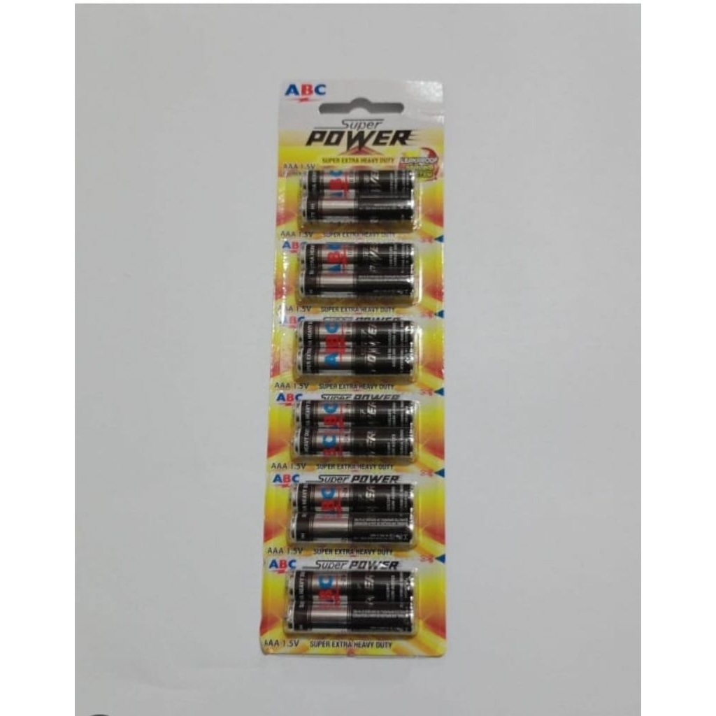 Jual Baterai ABC Super Power original R03, isi 12 pcs/renceng, AAA 1,5 ...