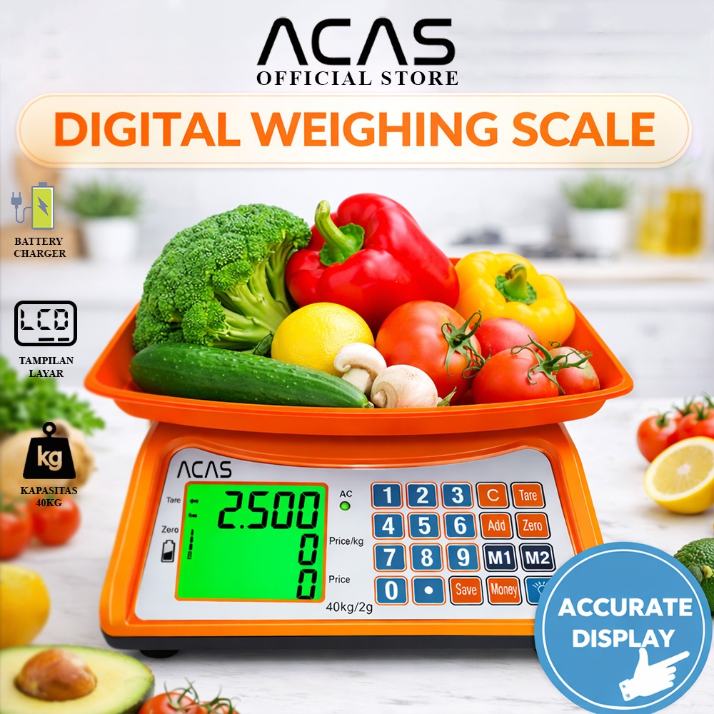 Jual ACAS Dy130 40Kg / 40gr Timbangan Duduk Digital Dapur Double ...