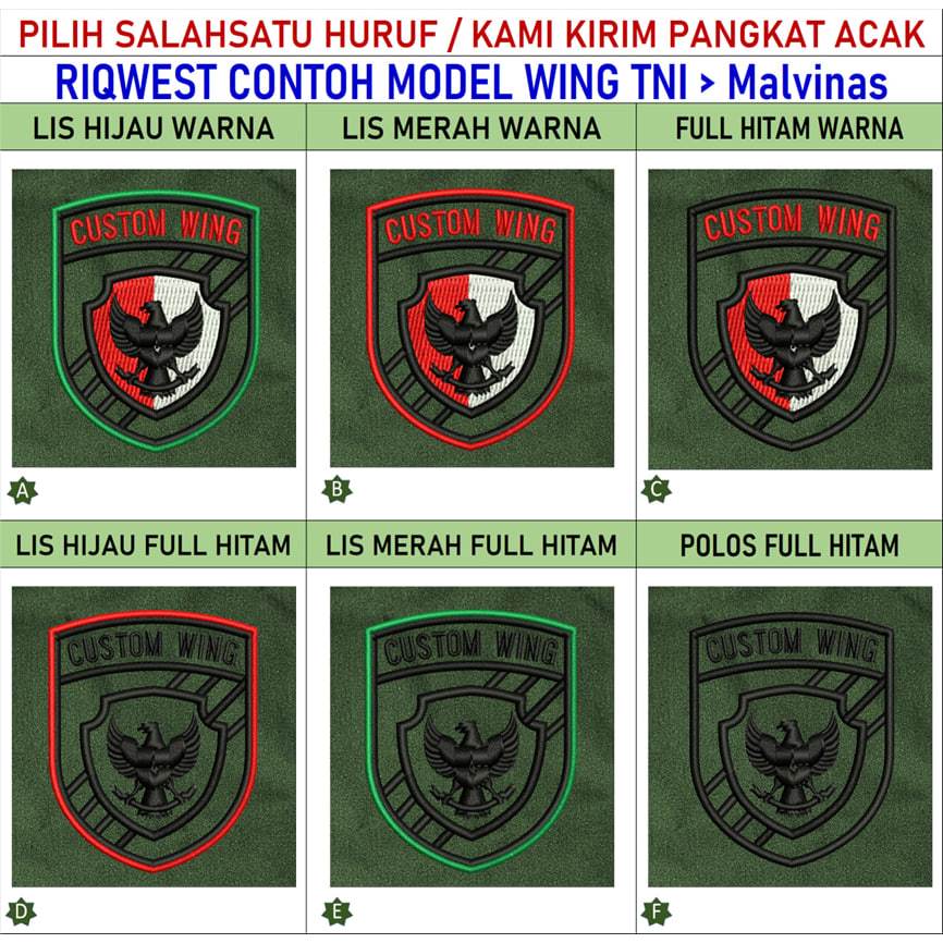 Jual PATCH BORDIR CUSTOM - 6 brevet TNI TANDA PANGKAT PDH PDL TNI AD ...