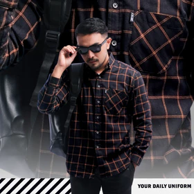 DGM Fashion Kemeja Pria Flanel Lengan Panjang Flannel 001 C