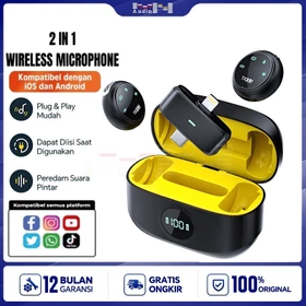 Wireless Microphone 2 In 1 Magnetic Clip On Mic HP Plug Play Dual Lavalier Microphone