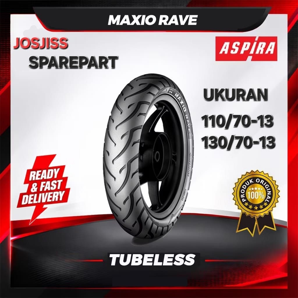 Jual BAN TUBELESS ASIRA MAXIO RAVE 110/70, 130/70 RING 13 Ban Nmax PCX ...