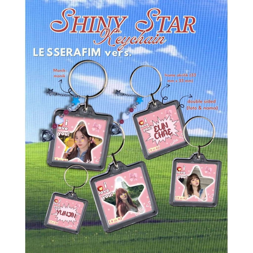 Jual Shiny Star Keychain LE SSERAFIM VER. Acrylic + manik manik ...