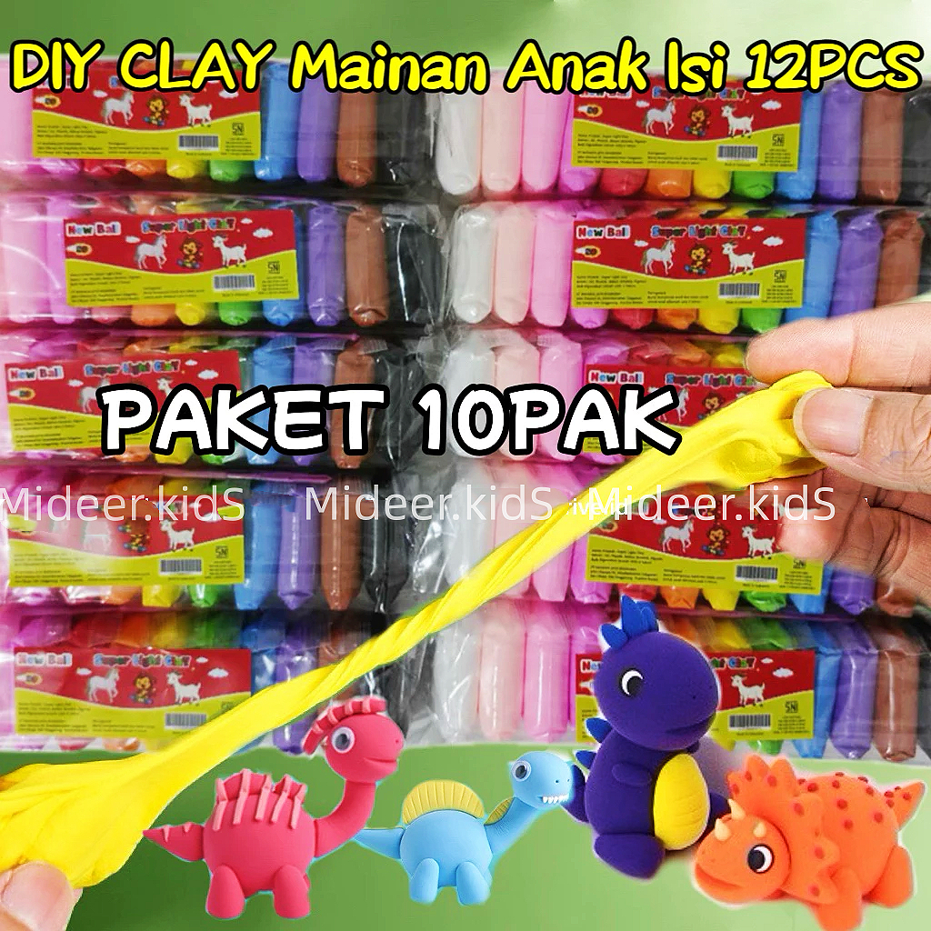 Jual Mideer.kids SET OF 10PACK DIY Clay Mainan Anak Isi 12PCS Clay ...