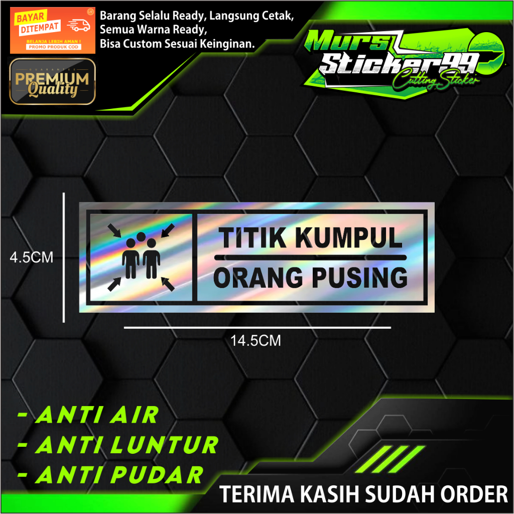 Jual Sticker TITIK KUMPUL ORANG PUSING Cocok Untuk Motor , Mobil Dan ...