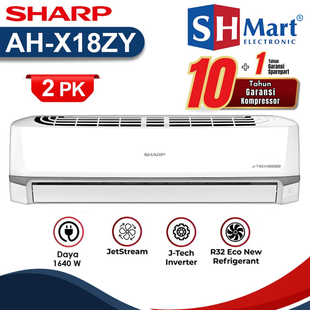 Jual AC SHARP 2 PK J-TECH INVERTER AH-X18ZY ECO MODE THAILAND GARANSI ...
