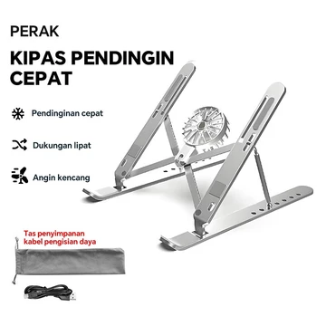 Laptop Stand Holder Laptop Cooling Pad Laptop Pendingin Portabel Pendingin Aluminium 7 Tingkat