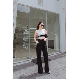 TokoBestieKu Zen Polos Celana Kulot Bangkok Premium Import Celana Kerja Mewah Hitam Import