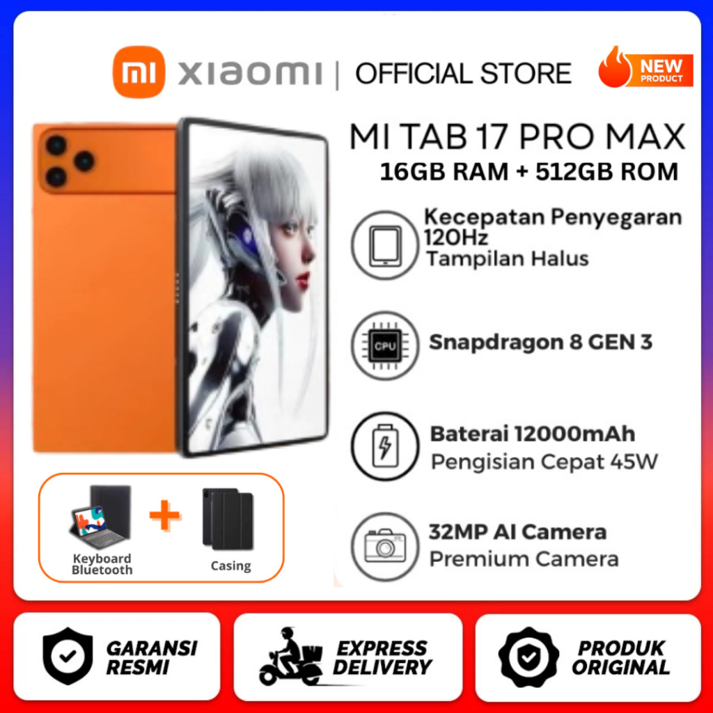 Jual Xiaomi Tab 17 Pro Max Android 4G LTE SIM + WiFi 16GB RAM + 512GB ...