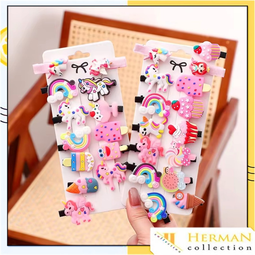 Jual HC Jepit Rambut Anak Perempuan Lucu 10 in 1 Jepitan Rambut Fashion ...