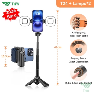 TNW T26 Mini Selfie Stick Extendable Grip Tripod Bluetooth Remote ControlTongsis Tripod
