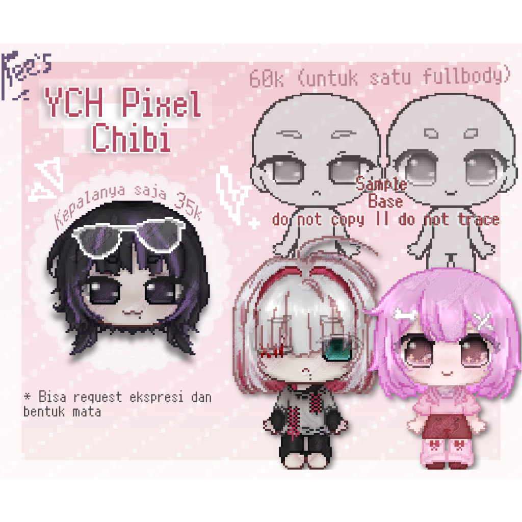 Jual Chibi pixel style commission || jasa gambar style pixel chibi ...