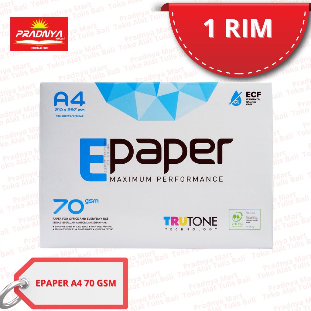 Jual EPAPER Kertas HVS A4 70gsm Kertas Print Kertas Fotocopy 1 Rim ...