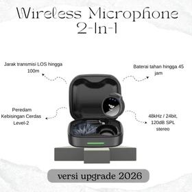 TNW A41 2 IN 1 Wireless Microphone Dual Magnetic Mikrofon Al Noise Reduction Mic Profesional