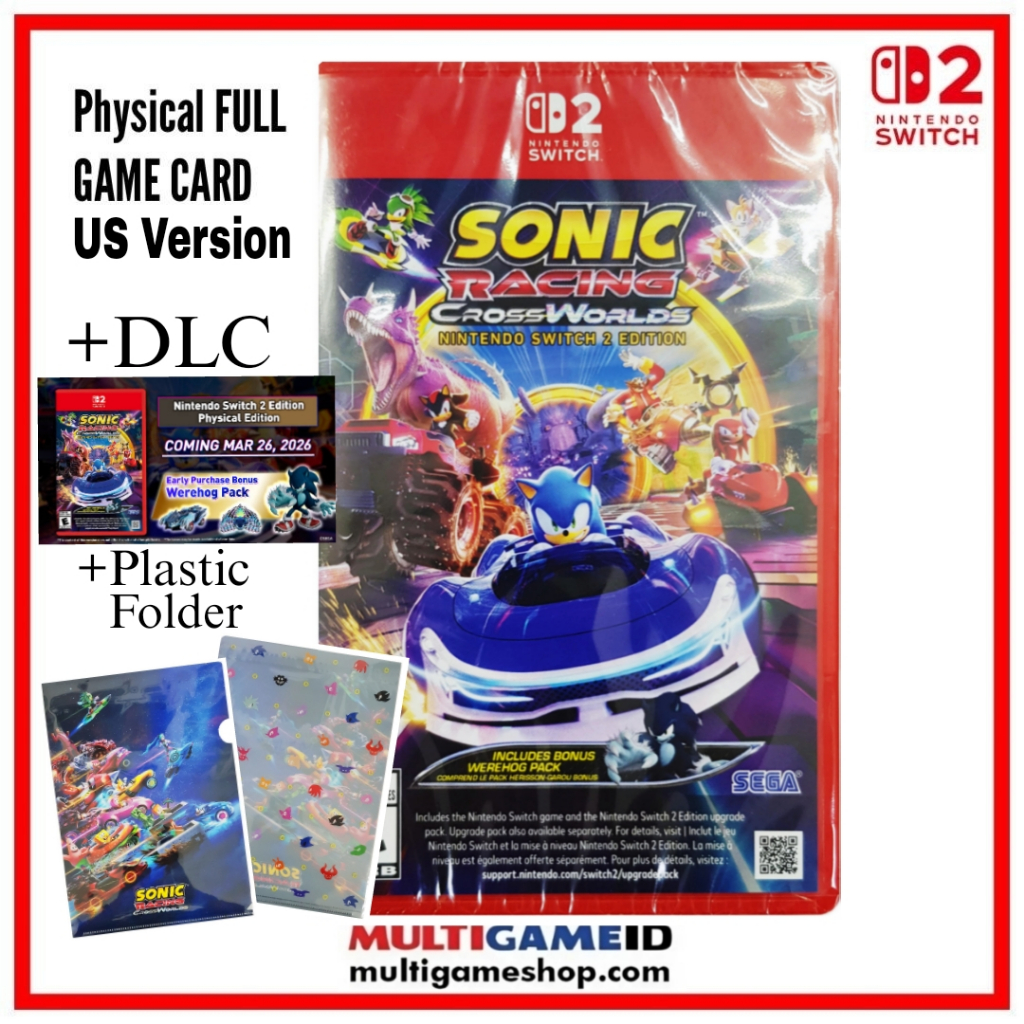 Jual NS2 Nintendo Switch 2 Sonic Racing Crossworlds +Plastic Folder ...