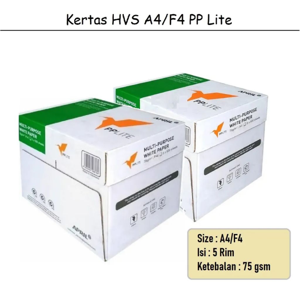 Jual (1 DOS ISI 5 RIM) Kertas HVS PAPERLITE A4 / kertas HVS F4 Isi 500 ...