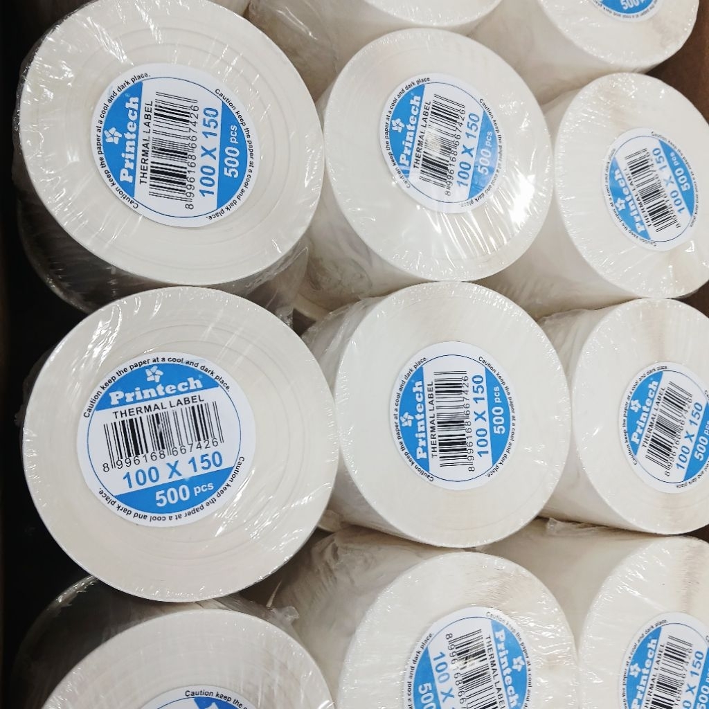 Jual Kertas Thermal Label Merk PRINTECH Isi 500 Dan 300 Pcs | Shopee ...