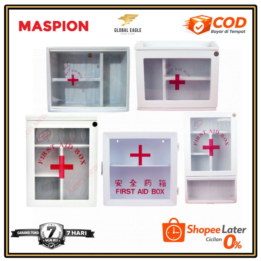Jual Maspion Kotak Obat P3K Dinding First Aid Box Plastik BMA-18, MC23 ...