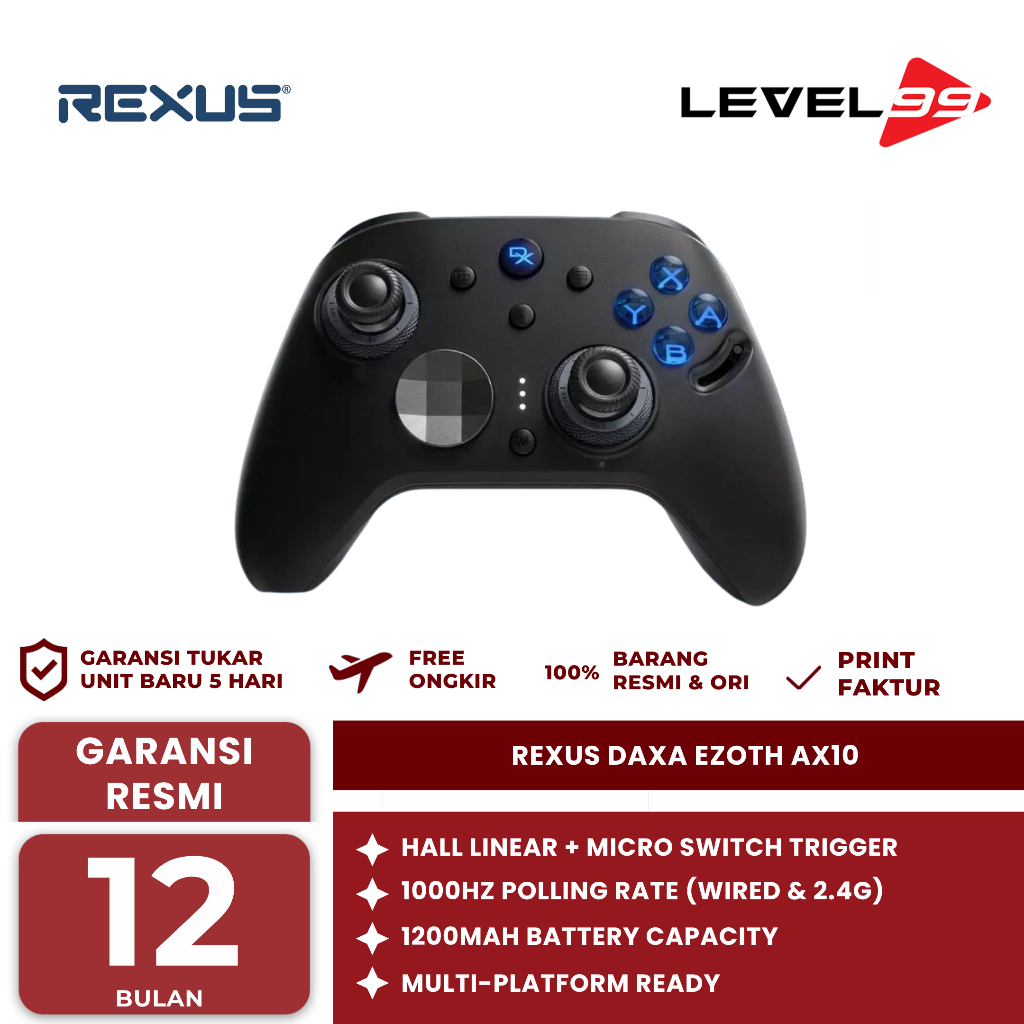 Jual Rexus Daxa Ezoth AX10 / AX 10 / AX-10 Gamepad Wireless Gaming ...