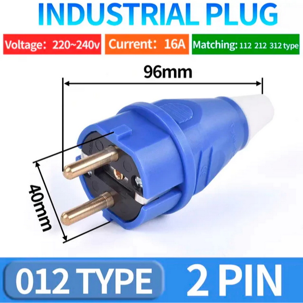 Steker Plug Industri 2 Pin 16A