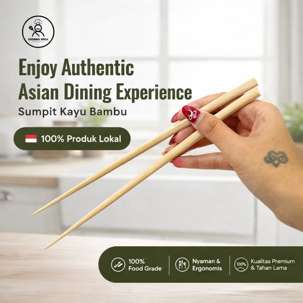 Jual Sumpit Kayu Sumpit Mie Wooden Chopsticks 23cm Food Grade - Alat ...