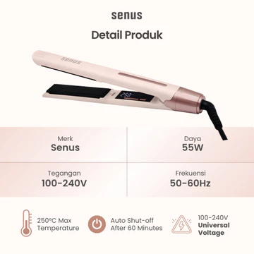 SENUS InfraGlow Straightener Catokan Pelurus Rambut Infrared Nano Titanium Plate Premium Tahan