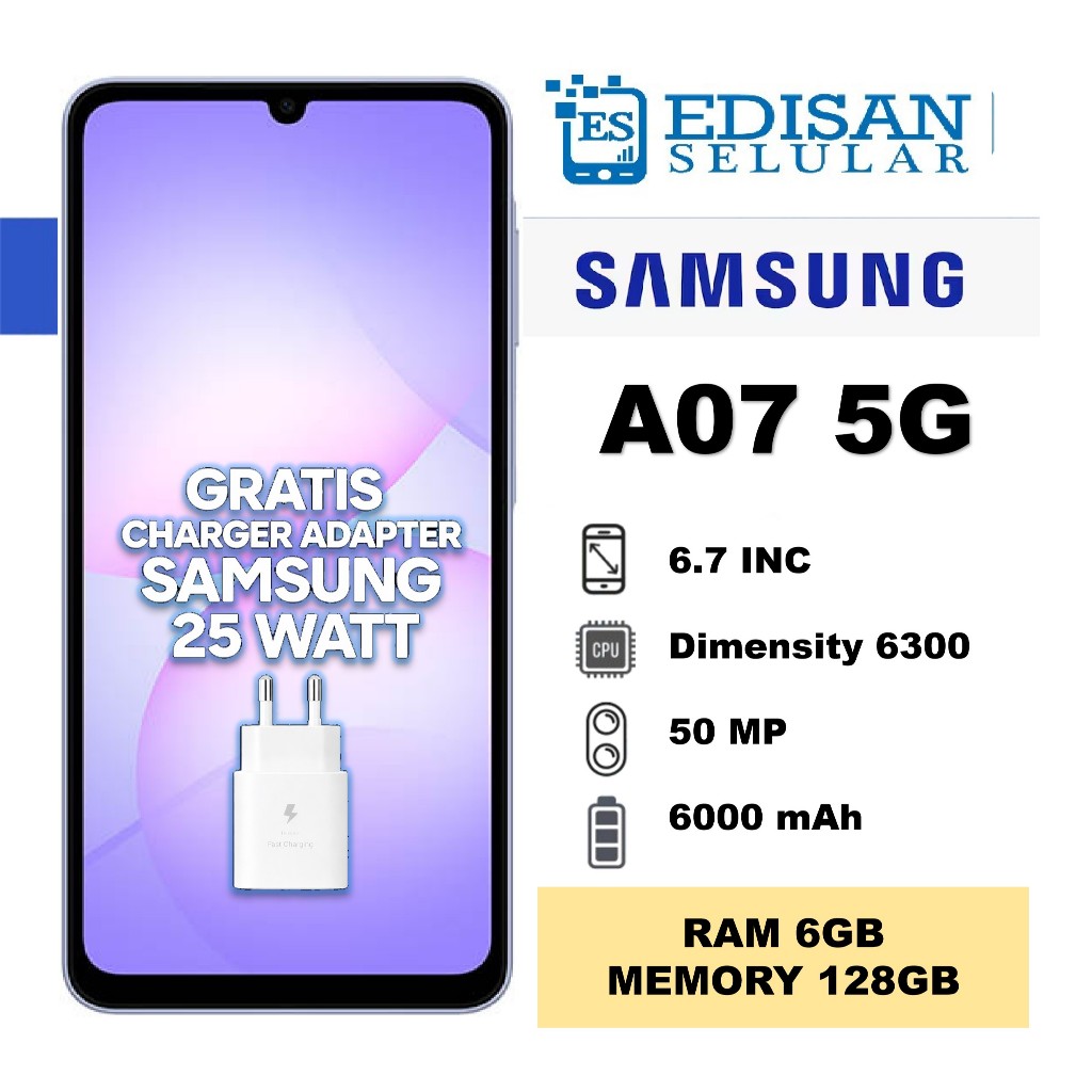Samsung A07 5G (6/128GB) GARANSI RESMI SEIN
