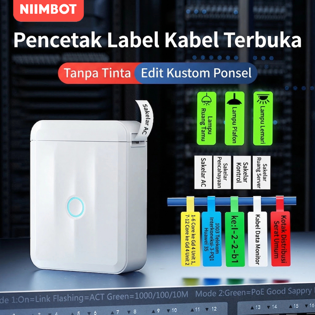 Jual NIIMBOT D110M Printer label kabel serat optik, printer label ...