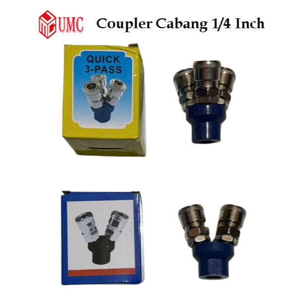 Jual Quick coupler Cabang 2 & 3 Way Sambungan Selang Angin 2 3 Cabang ...