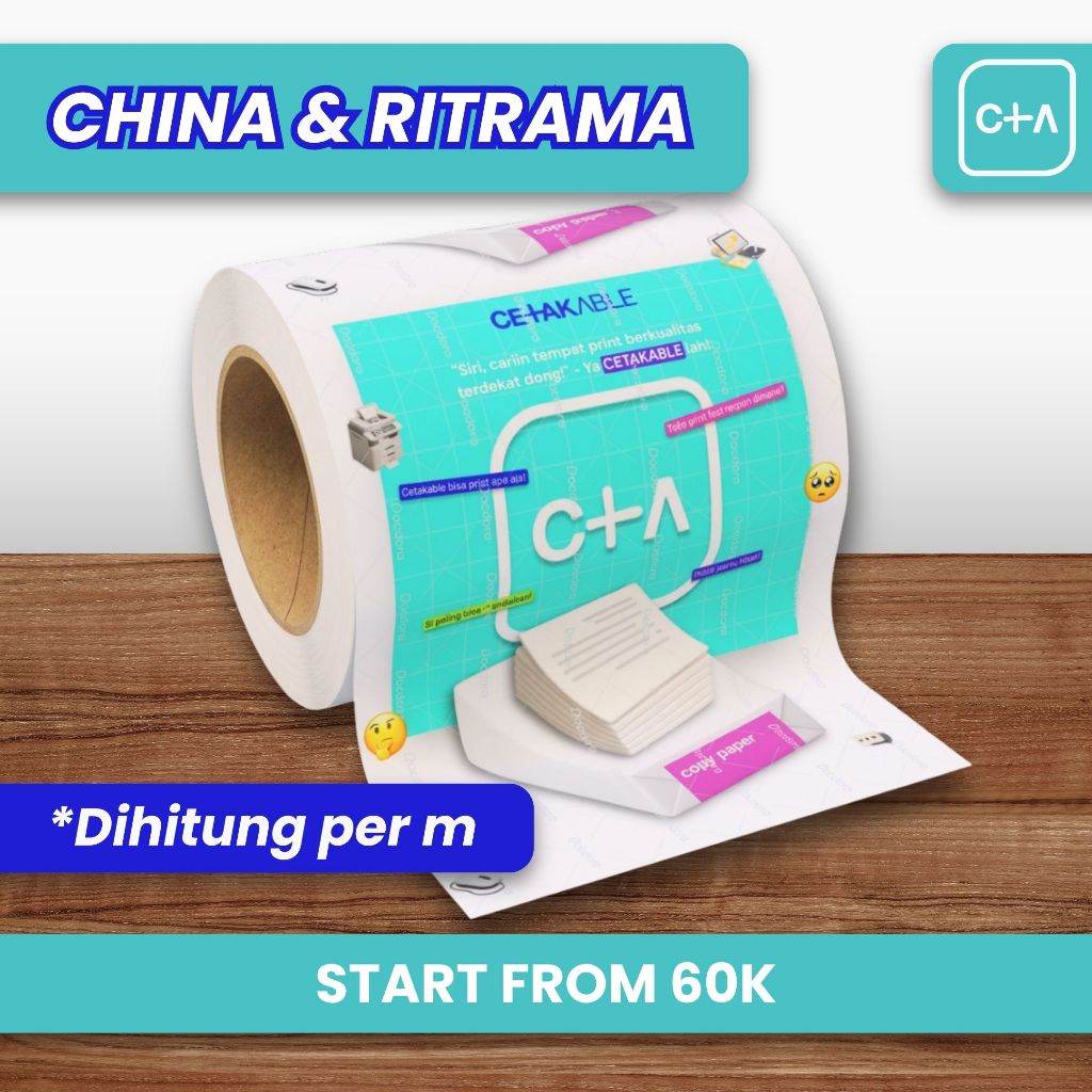 Jual Cetak Stiker Vinyl Meteran Ritrama INSTANT Indoor Outdoor Sticker ...