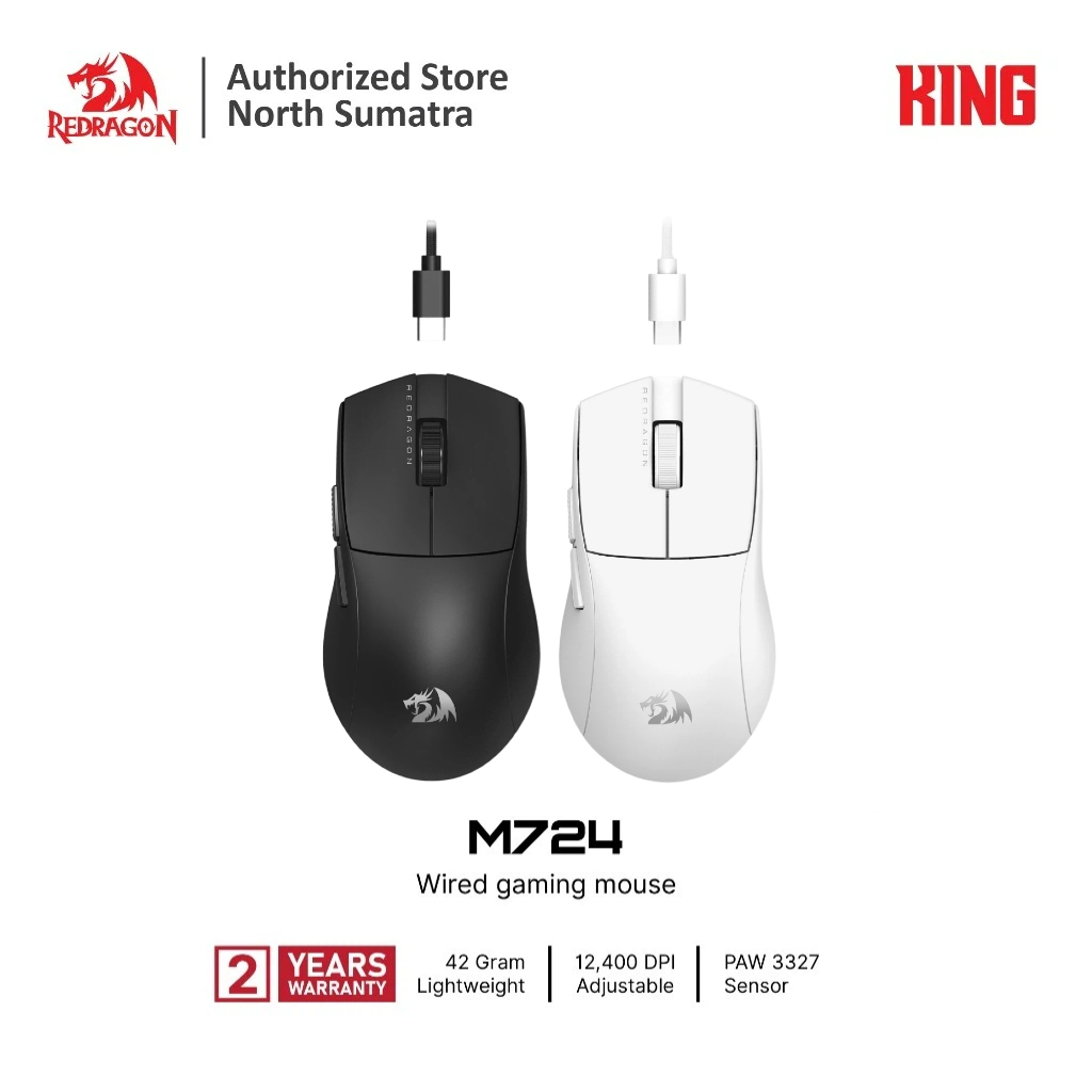 Jual Redragon K1NG M724 Wired Optical Gaming Mouse 12400 Max DPI 42g ...