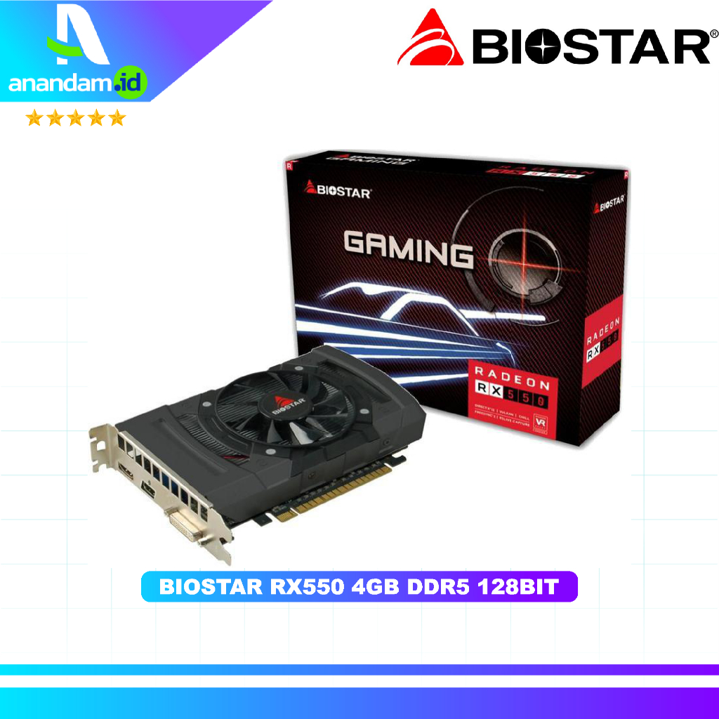 Jual Biostar Radeon RX 550 4GB GDDR5 128BIT | Shopee Indonesia