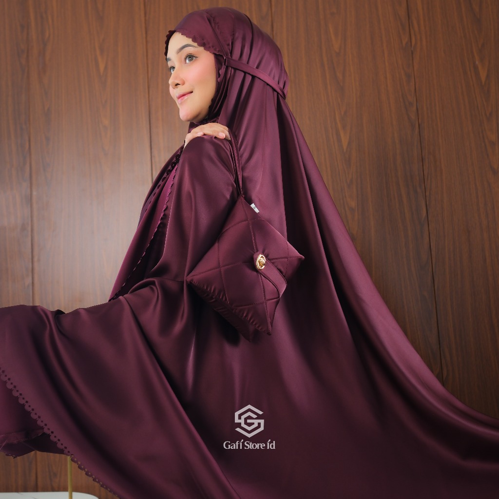 Mukena Traveling 2in1 Dewasa Silk Premium Sameeha Series By Gafi Store ID