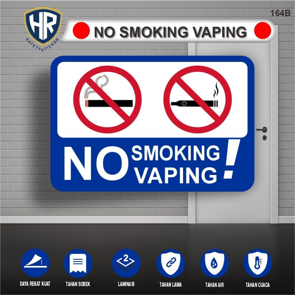 Jual Stiker No Smoking Dilarang Merokok Vinyl Waterproof Anti Air ...
