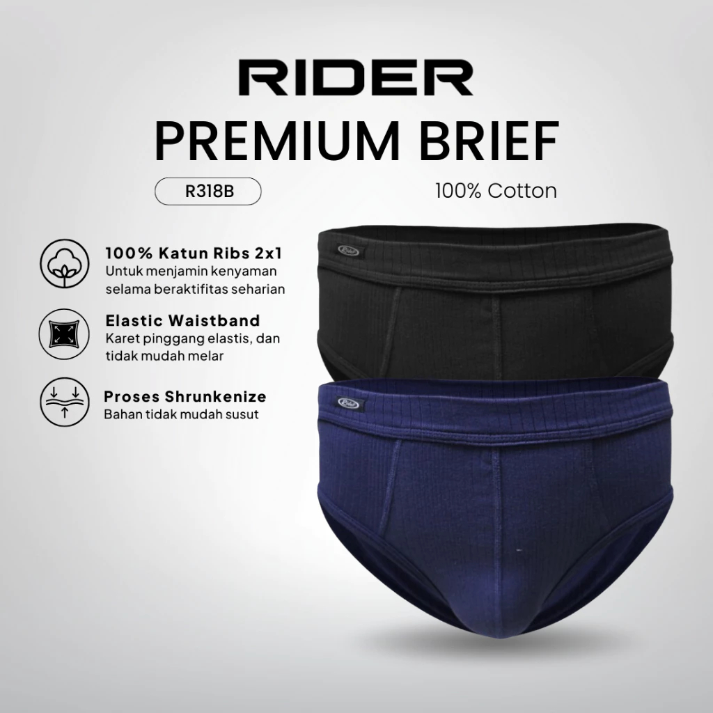 Jual Rider Premium Brief Pria R318B 2 Pcs | Shopee Indonesia