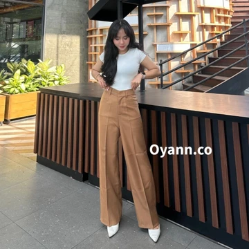 Vara Pants Kulot Highwaist Celana Panjang Wanita Kantor Bahan Semi Woll Premium
