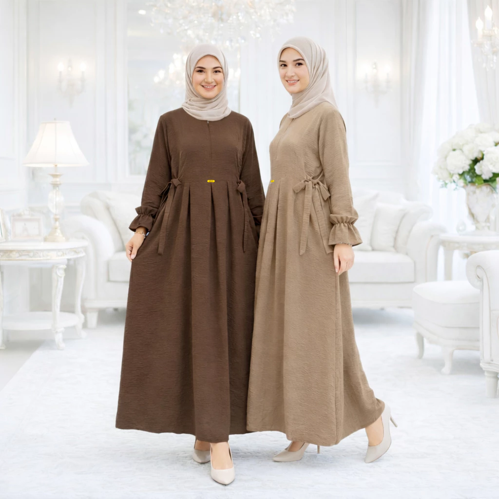 Gamis Crinkle Premium Busui Friendly Ruffle
