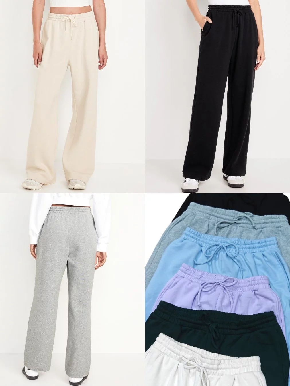 Celana Panjang Kulot Fleece Wanita  High-Waisted Comfy Wide-Leg Sweatpants - OLN-2209