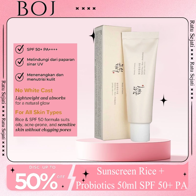 Jual BOJ Sunscreen SPF50+ PA+++ ：Rice + Probiotics Sunscreen 50ml /for ...