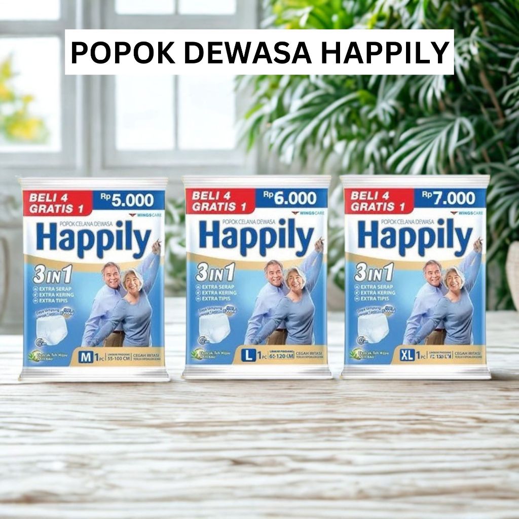 Jual POPOK CELANA DEWASA HAPPILY ADULT PANTS L1 XL1 M1 ALL SIZE 3IN1 ...