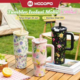 MODOFO Tumbler 1200ml Stainless Sedotan Botol Minum Aesthetic Tumblr Tahan Panas Dingin 24 Jam Hydrojug Termos Air Panas