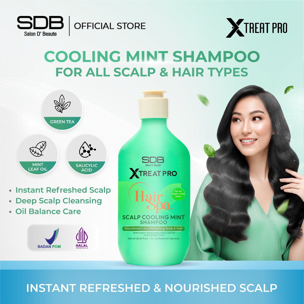Jual SDB Scalp Cooling Mint Shampoo - X Treat Pro Hair Spa / Untuk ...