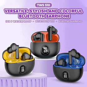 Headset Bluetooth TWS S10 Wireless Earphone Bluetooth 5.3 Dengan Charging Case Suara Jernih