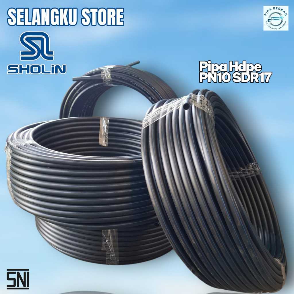 Jual Pipa hdpe atau Selang Air Sholin 1 Inch (32mm) PN10 Tahan lama 50 ...