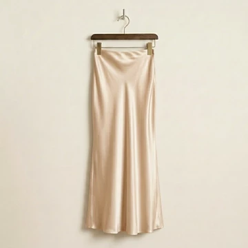 Rok A Line Satin Silk Premium Pinggang Karet Nyaman Bahan Tebal Jatuh S 3XL CAROSEL
