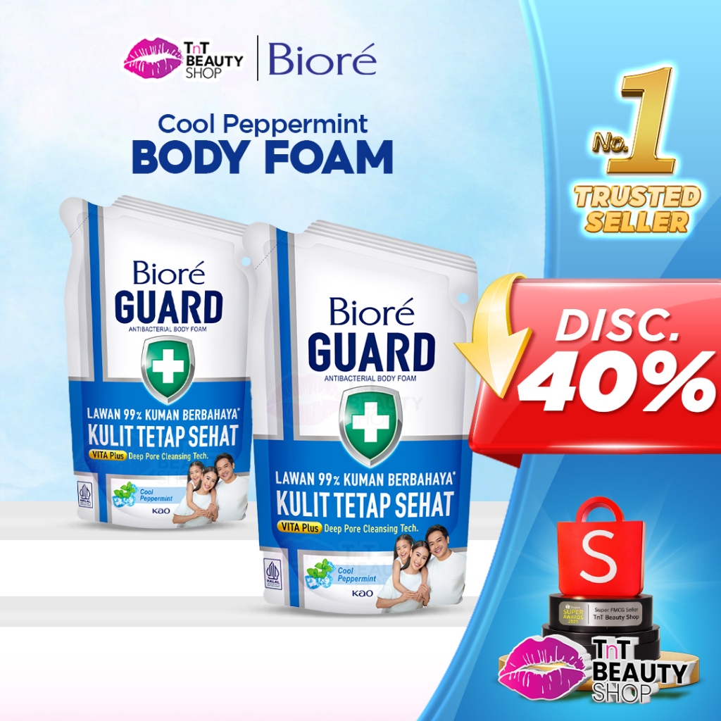 Biore Body Foam Guard Cool Peppermint 250ml - 450ml - 550 ml - Sabun Mandi Cair | TnT Beauty Shop